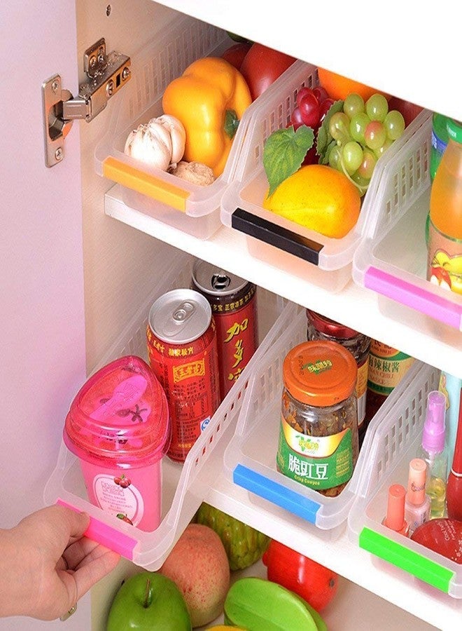 NEWON 4 Pcs Fridge Space Saver Organizer Slide Storage Rack Shelf Drawer - Image 1